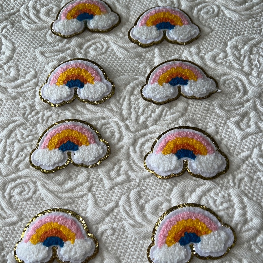 Rainbow Patches (8 Pack) Rainbow Embroidered Iron On Patch Appliques 2.4”